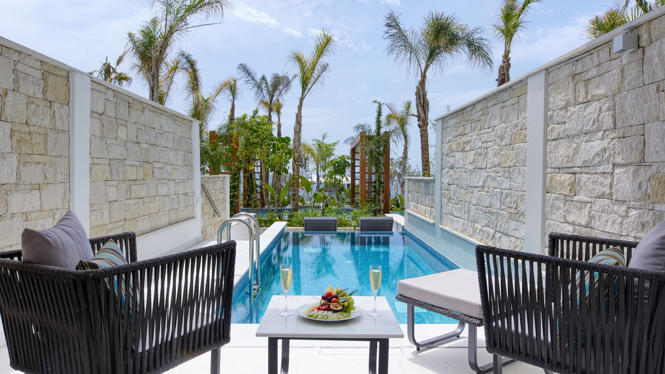 a chair sitting in front of a building