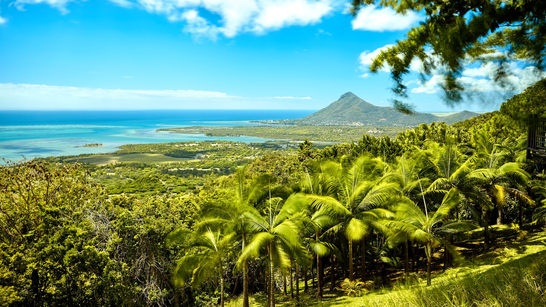 beautiful coast of Mauritius seen from the viewing point if Chamarel.