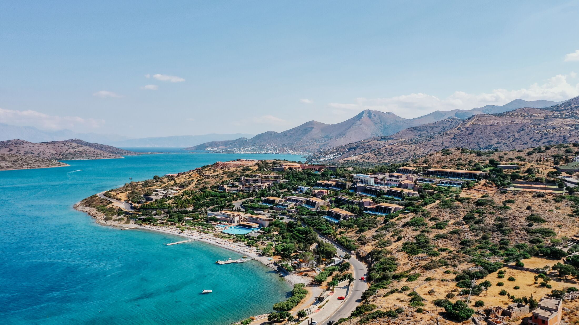 Aerial view of Elounda - Crete, Greece.