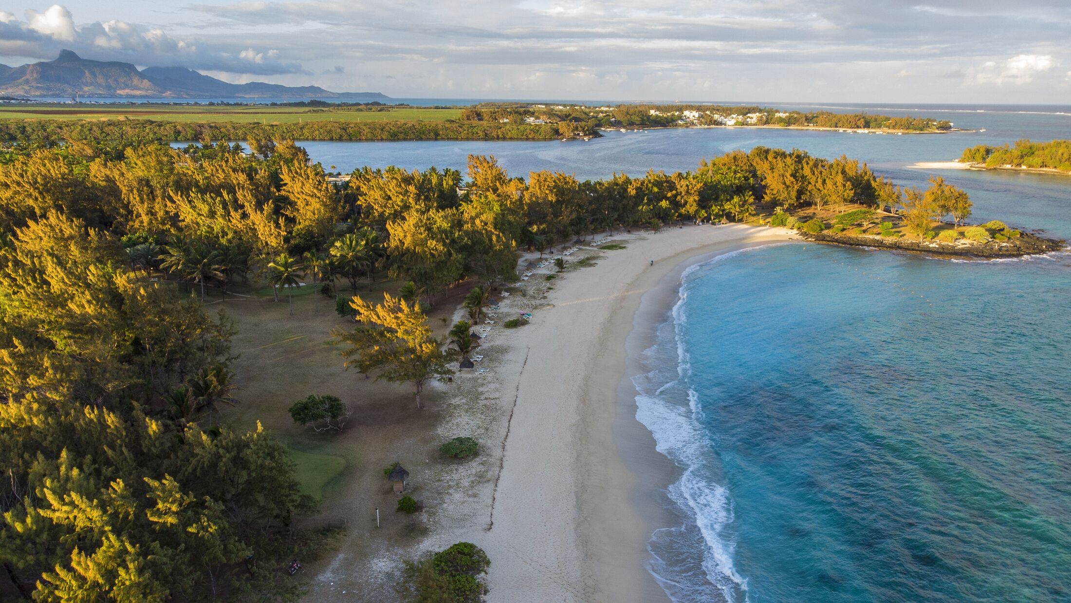 La Cambuse, Mauritius. Beach from the sky.