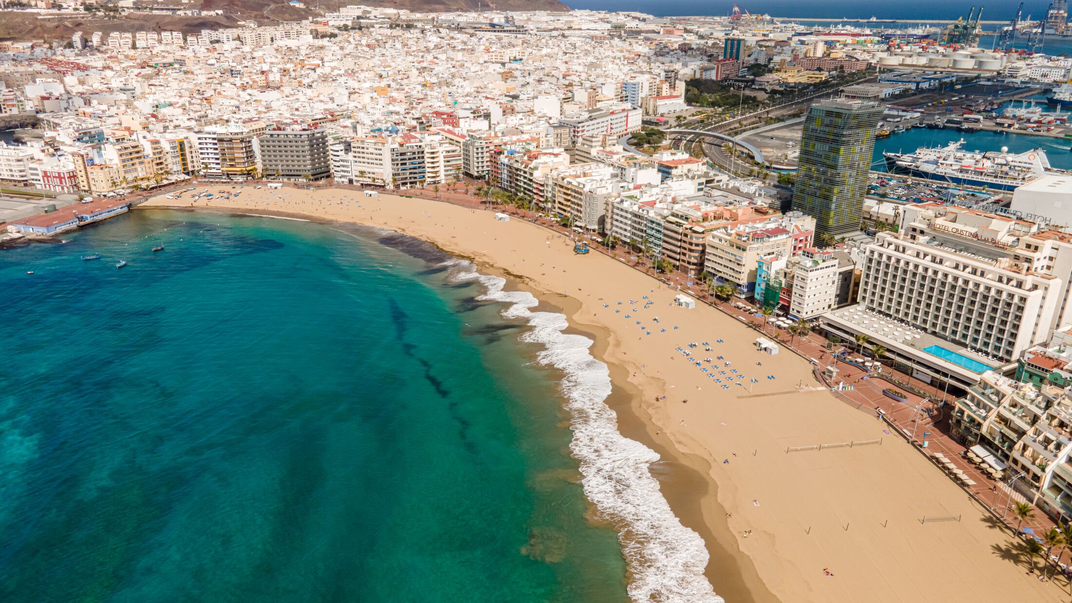 Aerial view on Las Palmas de Gran Canaria, the Capital city of the Canary Islands