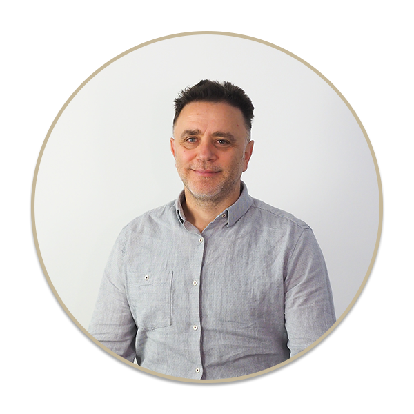 a man holding a sign